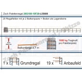 Palettenregal 20G180-10F20 Länge: 55680 mm mit 1000kg je Palettenplatz
