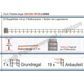 Palettenregal 35G180-10F20 Länge: 55680 mm mit 1000kg je Palettenplatz
