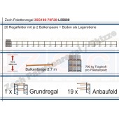 Palettenregal 35G180-70F20 Länge: 55680 mm mit 700kg je Palettenplatz