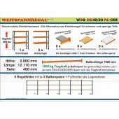 Zoch Weitspannregal W3G 20/40-20F6 Länge 12110 mm