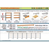 Zoch Weitspannregal W3G 20/40-20F7 Länge 14120 mm
