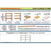 Weitspannregal W3G 20/60-20F2 Länge 4070 mm