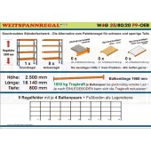 Weitspannregal W4G 25/80-20F9 Länge 18140 mm